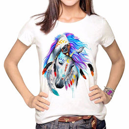 Colorful Horse Head T Shirt