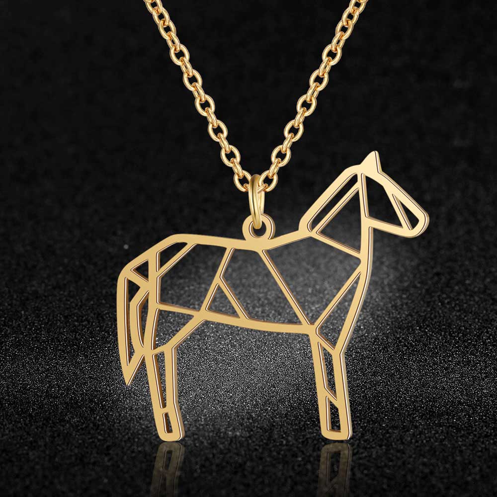 Unique Origami Horse Necklace