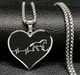 Steel Horse Heartbeat Necklace