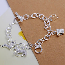 Silver Exquisite Horse Charm Bracelet