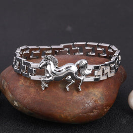 Steel Horse Bangle Bracelet